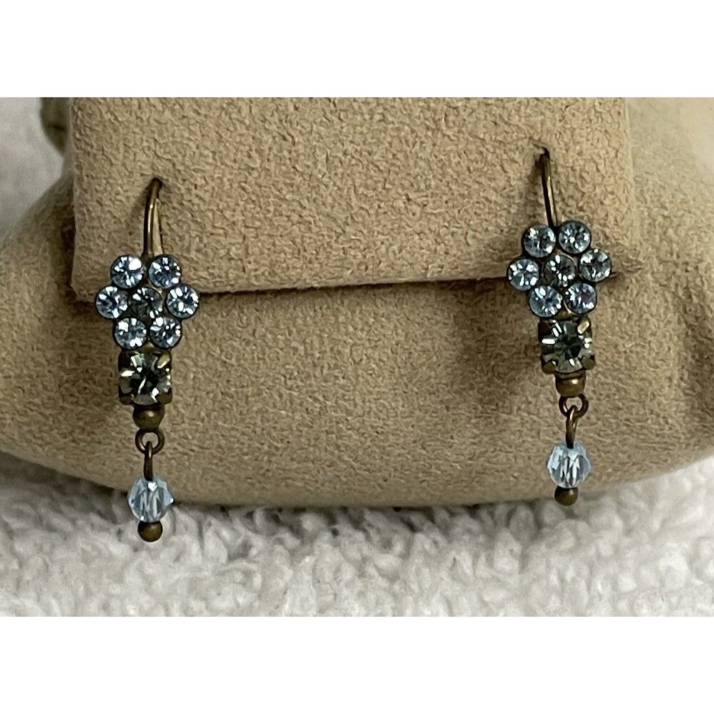 Sorrelli AB Light Blue Crystals Floral Bright Vintage Rare Classic